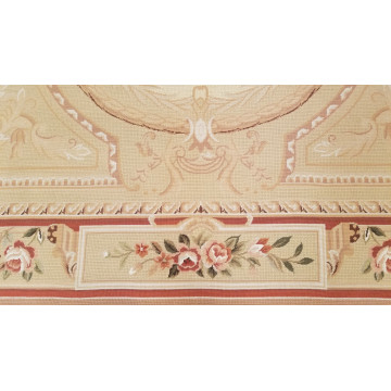 6 x 9 Hand woven French Needlepoint Portuguese Aubusson 100% wool Area rug Mon-200022 Montaage Inc. image 9