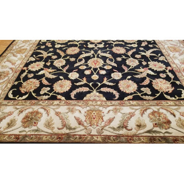 8 x 10 Indo Agra Hand spawned Wool & Silk Hand Knotted Oriental Rug mon-20018 Montaage Inc. image 3