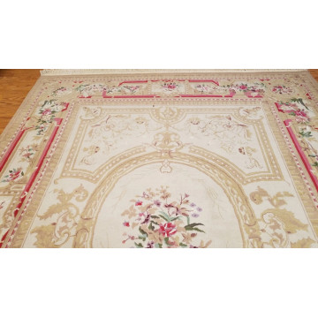 8 x 10  Beige & Gold French Aubusson Hand Knotted Oriental Rug Mon-20020-1 Montaage Inc. image 7