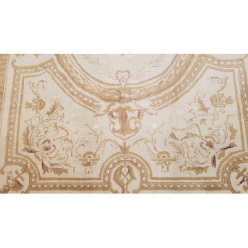 8 x 10  Beige & Gold French Aubusson Hand Knotted Oriental Rug Mon-20020-1 Montaage Inc. image 8