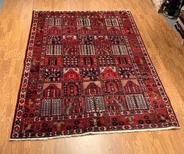 6.11 x10.1  Vintage Hand Knotted 100% Wool Vegetable Dye Area Rug TB0041 Montaage Inc. image 2