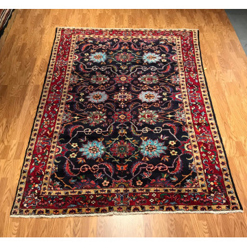 6.9 x 10.4  Vintage 100% Wool Hand Knotted Area Rug TB0050 Montaage Inc. image 4