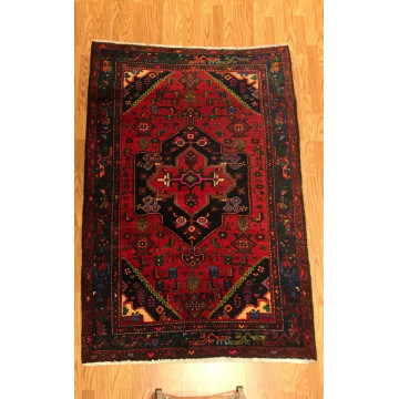4.3 x 6.3 Vintage Tribal 100% Wool Hand Knotted Vegetable Dye Area Rug TD0019 Montaage Inc. image 1