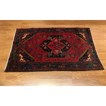 4.3 x 6.3 Vintage Tribal 100% Wool Hand Knotted Vegetable Dye Area Rug TD0019 Montaage Inc. image 2