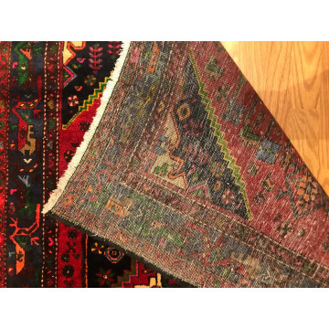 4.3 x 6.3 ft Vintage Tribal Geometric 100% Wool Hand Knotted Vegetable Dye Rug TD009 Montaage Inc. image 3