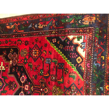 4.3 x 6.3 ft Vintage Tribal Geometric 100% Wool Hand Knotted Vegetable Dye Rug TD009 Montaage Inc. image 4