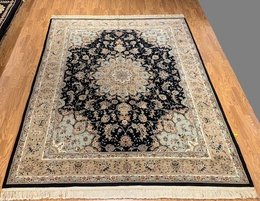 8 x 10 New Hand Knotted Wool & Silk Area Rug TR00153 Montaage Inc. image 1
