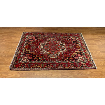5.3 x 6.11 Vintage Tribal Geometric Rust 100% Wool Vegetable Dye Rug TR0016 Montaage Inc. image 3