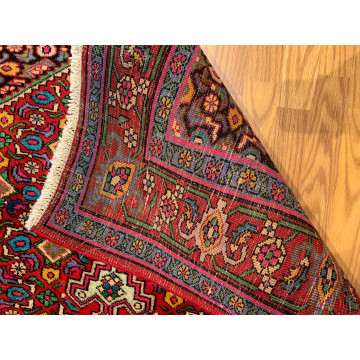 4 x 6.9 Vintage Tribal Geometric Red 100% Wool Vegetable Dye Rug TR0017 Montaage Inc. image 5