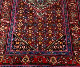 4 x 6.9 Vintage Tribal Geometric Red 100% Wool Vegetable Dye Rug TR0017 Montaage Inc. image 3