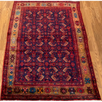 4.5  x 6.5  Vintage Tribal Red 100% Wool Hand Made Rug Vegetable Dye TR003 Montaage Inc. image 2