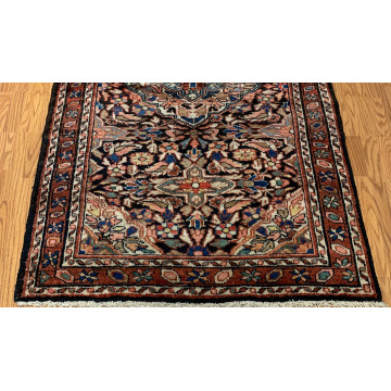 4.2  x 6.2  Vintage Tribal Black/Rust 100% Wool Hand Made Rug Vegetable Dye TR005 Montaage Inc. image 2