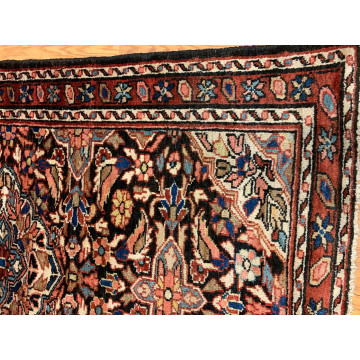 4.2  x 6.2  Vintage Tribal Black/Rust 100% Wool Hand Made Rug Vegetable Dye TR005 Montaage Inc. image 5
