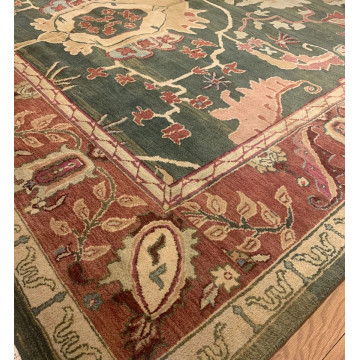 9.8 x 14  Indo Oushak Vegetable dye 100%  Wool Hand Knotted  Rug TR00521 Montaage Inc. image 2