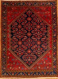 4.3 x 6.5 ft  Vintage Tribal Geometric Navy 100% Wool Vegetable Dye Rug TR007 Montaage Inc. image 5