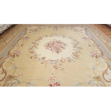 9 x 12 Hand woven French Aubusson Needle point 100% wool Area rug TR0089 Montaage Inc. image 2