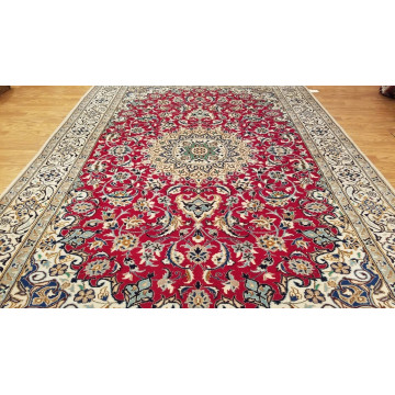 7 x 10 Red & Ivory  Naein Wool Hand Knotted Area rug 333497800999 Montaage Inc. image 1