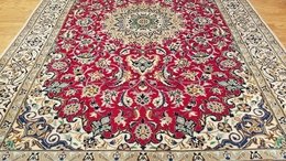 7 x 10 Red & Ivory  Naein Wool Hand Knotted Area rug 333497800999 Montaage Inc. image 6